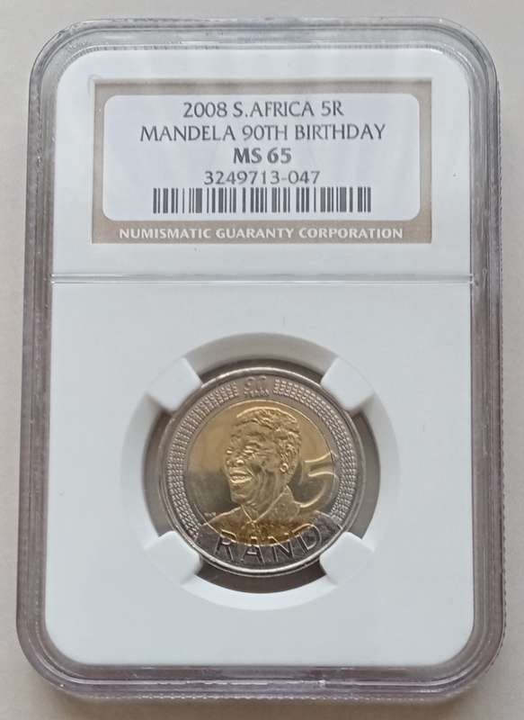 2008 Mandela 90th bday R5 NGC MS65
