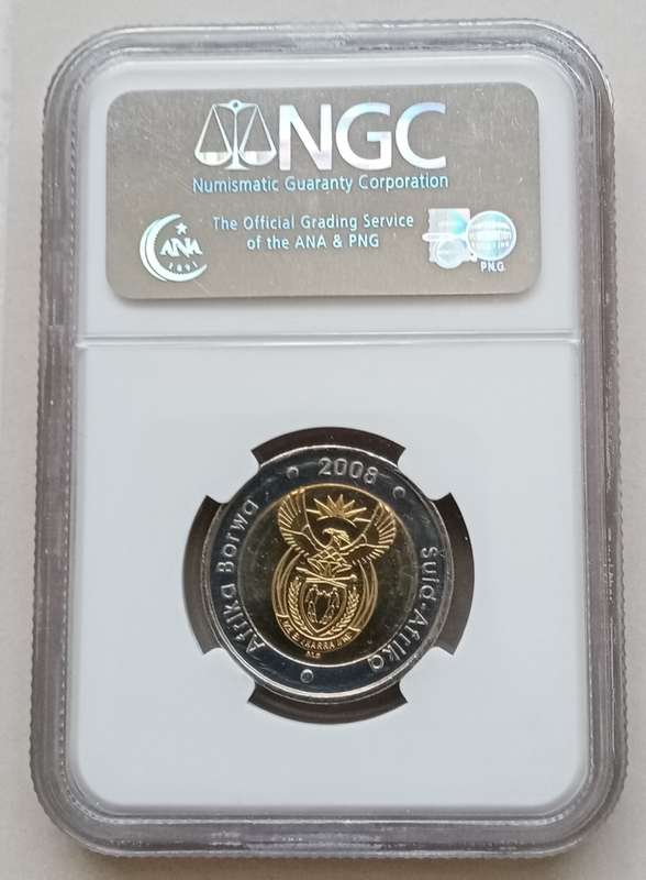 2008 Mandela 90th bday R5 NGC MS65