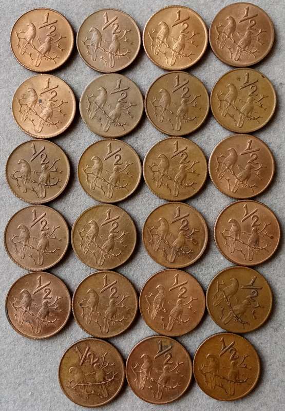 Lot of x23 republic 1/2c coins (1970)