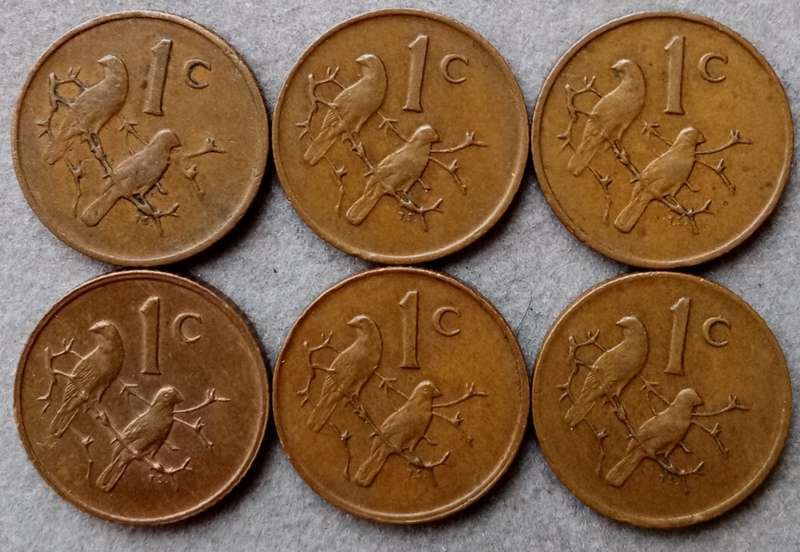 1971-1976 Republic 1c set in sequence