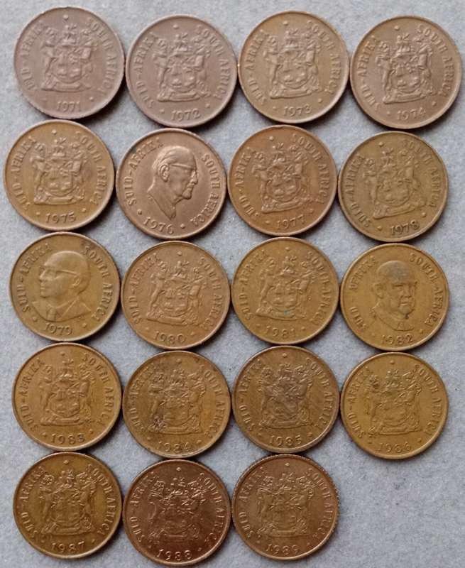 1971-1989 Republic 1c set in sequence
