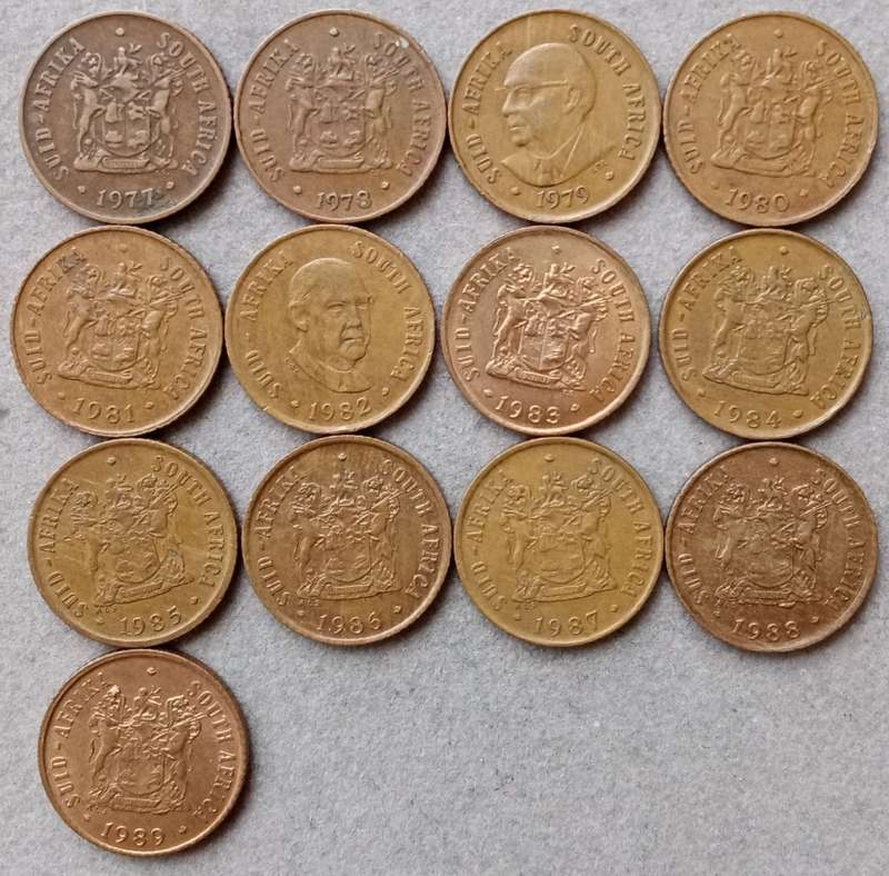 1977-1989 Republic 1c set in sequence
