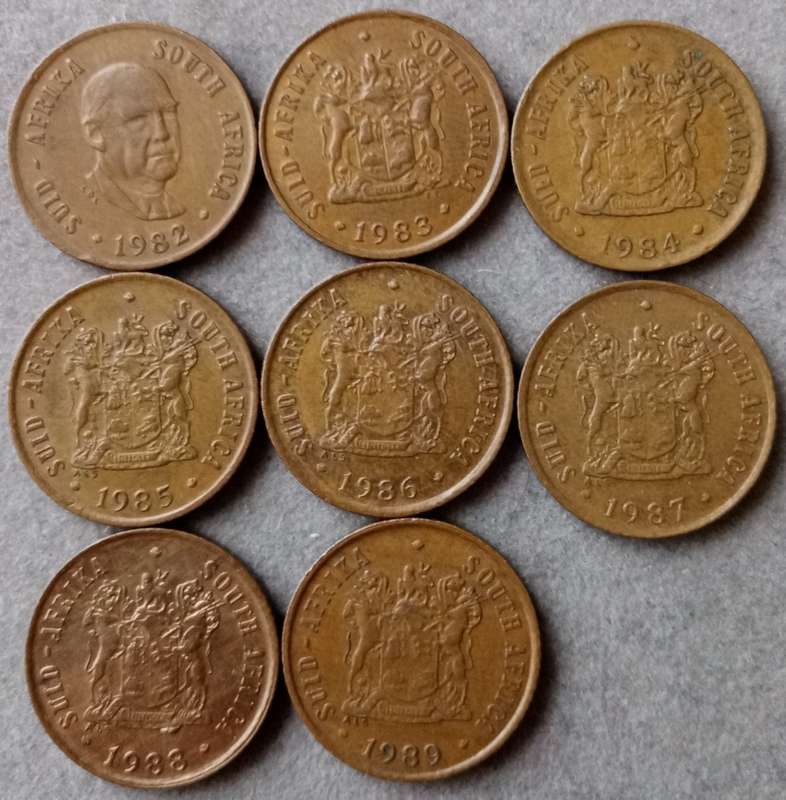 1982-1989 Republic 1c set in sequence