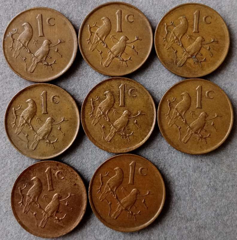 1982-1989 Republic 1c set in sequence