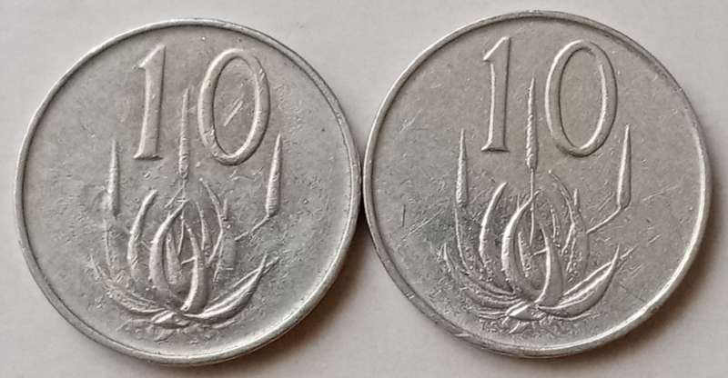 Set of x2 republic 1965 10c coins