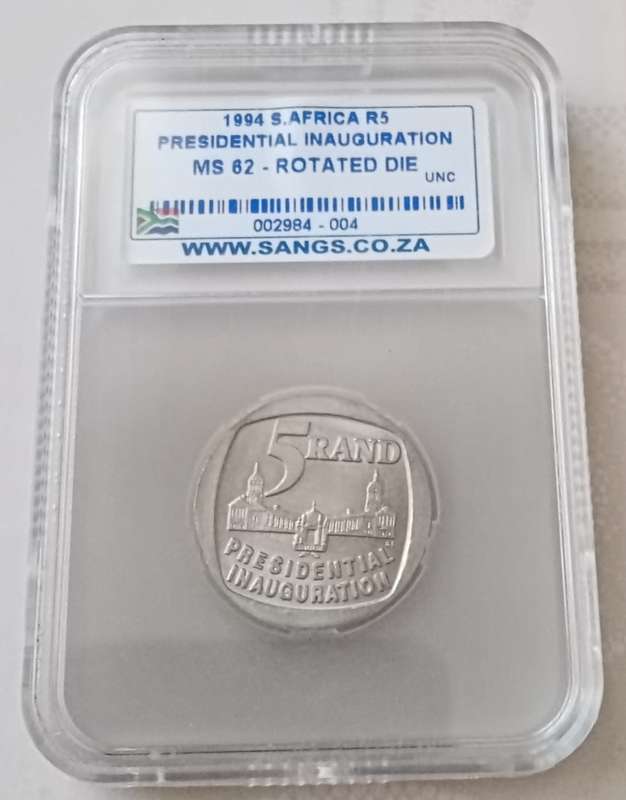 1994 Inauguration R5 SANGS MS62 (Rotated Die Error)