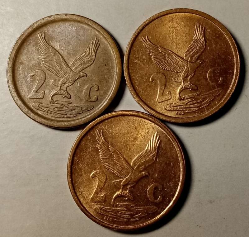 Lot of x3 republic 2c coins
