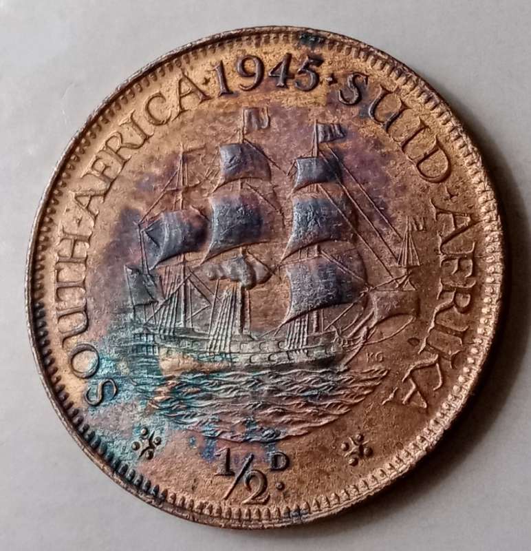 High grade 1945 union 1/2 penny in AU