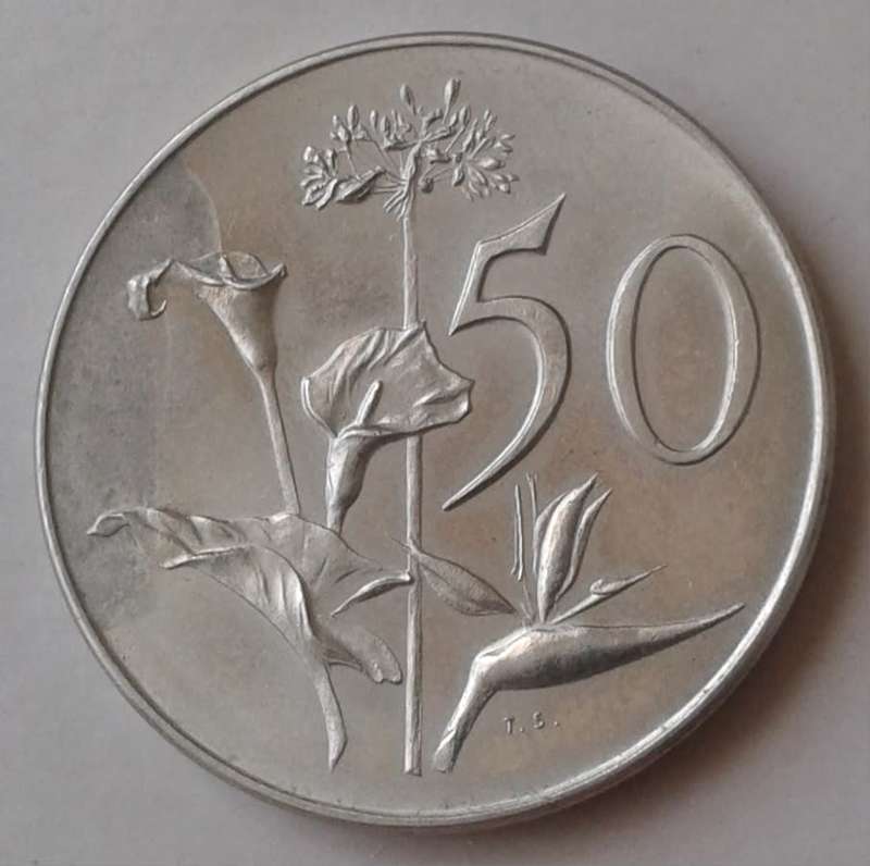 1965 Afrikaans 50c in proof.