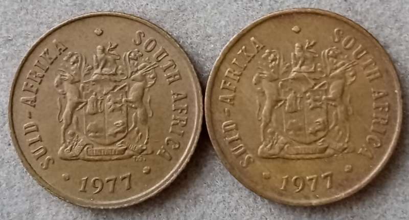 Set of x2 republic 1977 1c coins