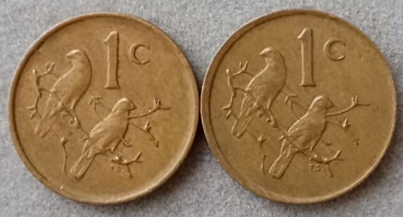 Set of x2 republic 1985 1c coins