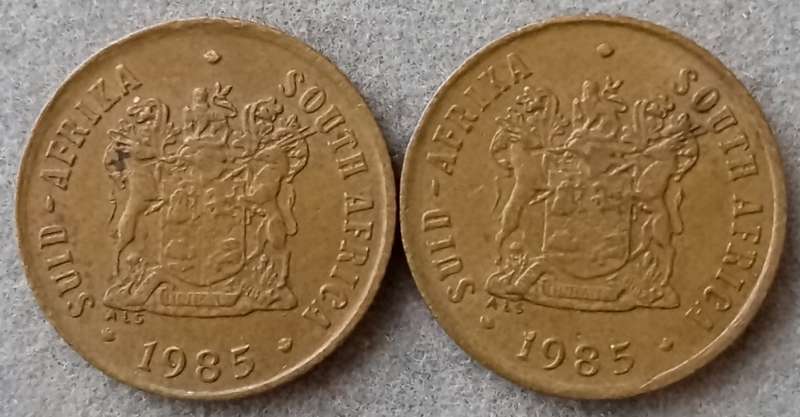 Set of x2 republic 1985 1c coins