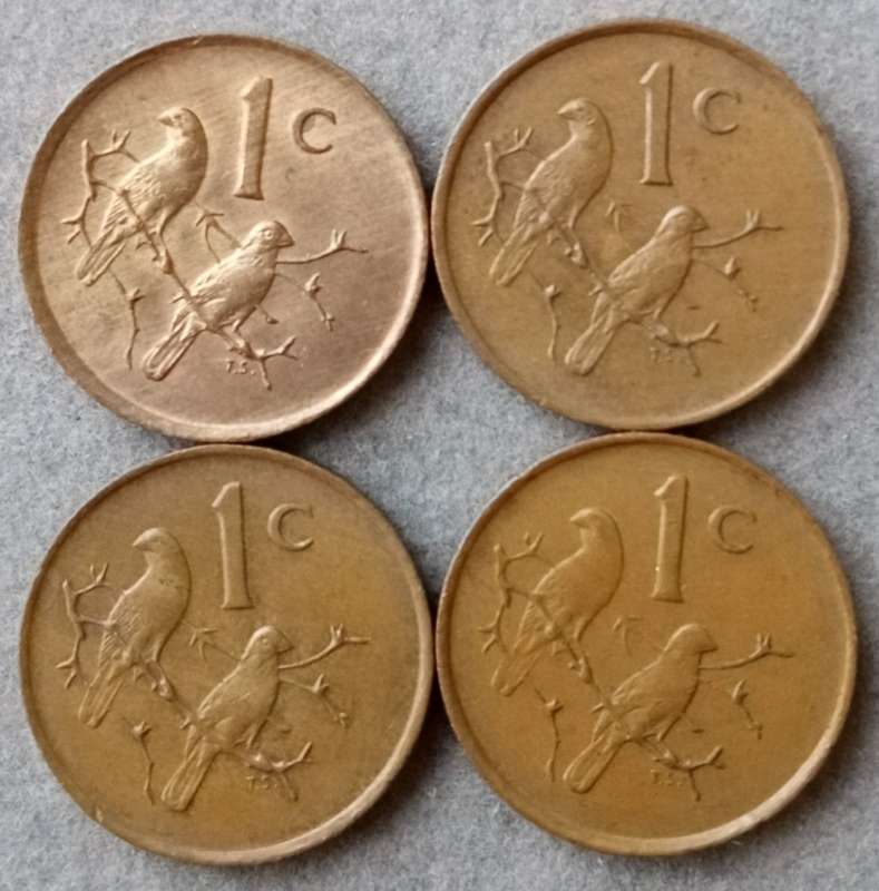 Lot of x4 republic 1989 1c coins