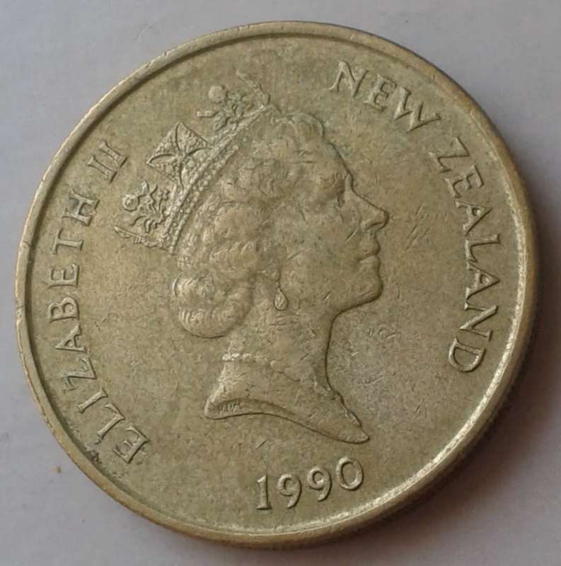 1990 New Zealand one and two dollars set