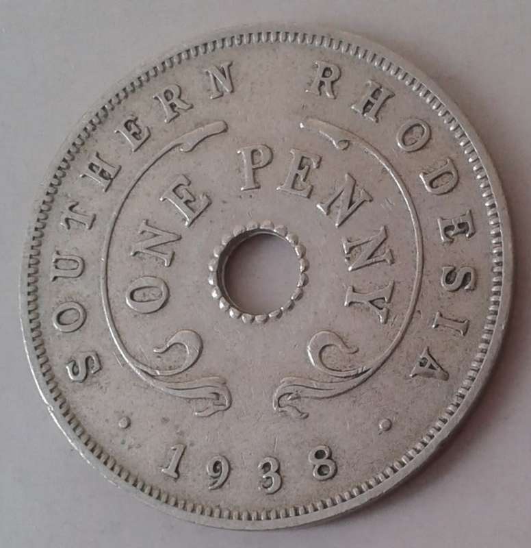 Scarcer 1938 Southern Rhodesia penny (Mintage 240000)