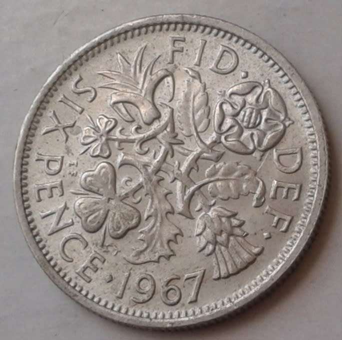 Nice 1967 British sixpence