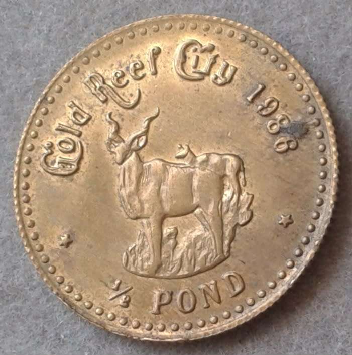 1986 Gold Reef City 1/2 Pond token