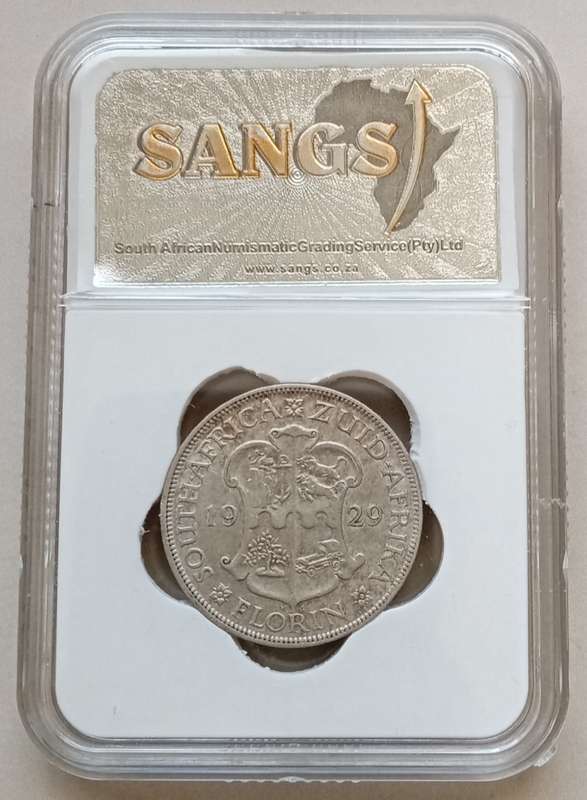 Nice 1929 union silver 2 Shillings SANGS VF20