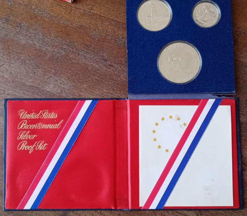 1976 S USA Bicentennial 40% silver 3 coin proof set in original packaging