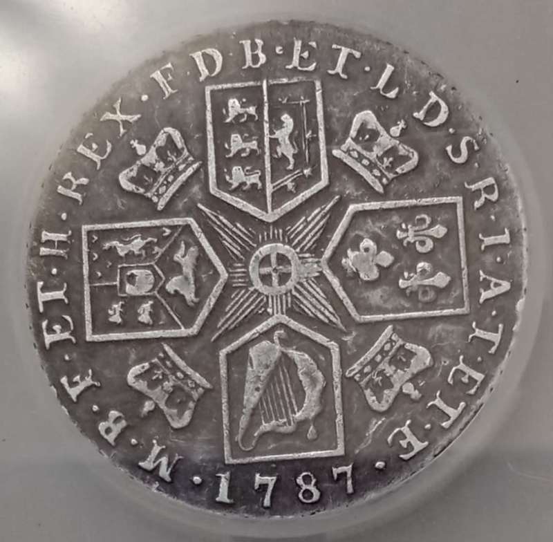 1787 Great Britain silver shilling SANGS VF20