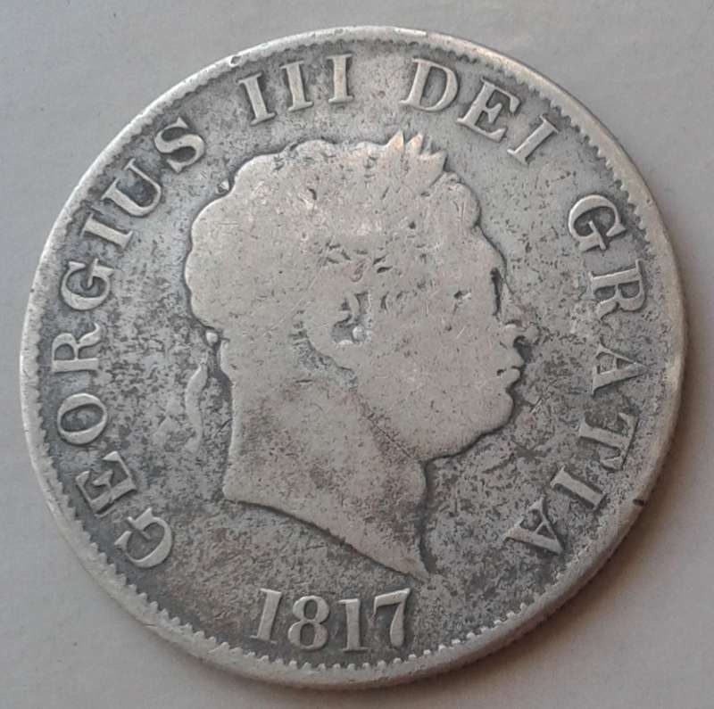 1817 British silver half crown