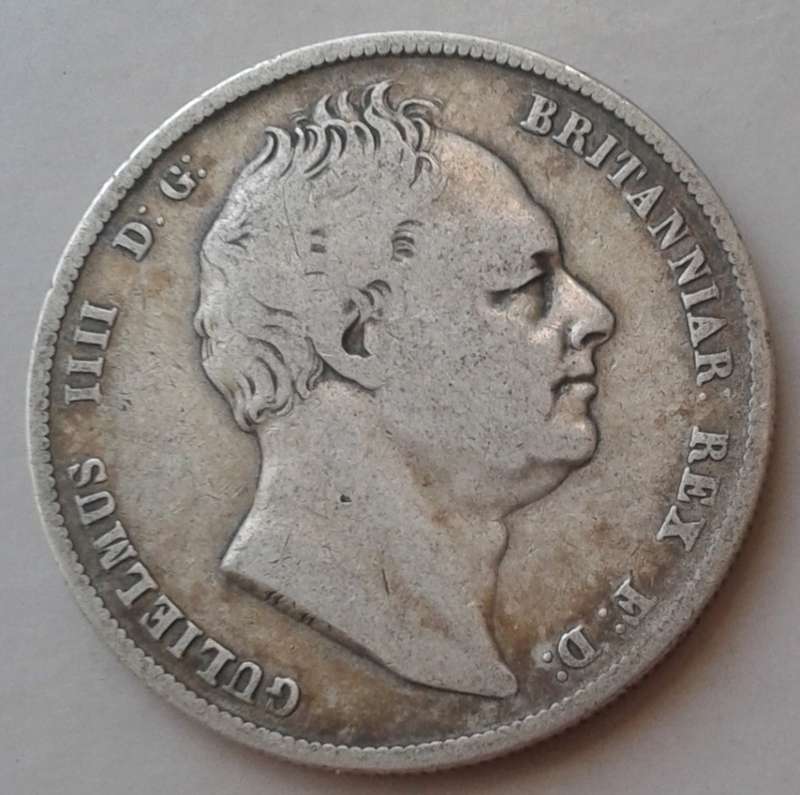 Scarce 1837 British silver half crown (low mintage)