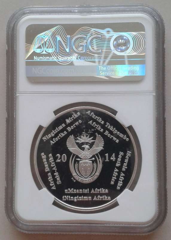 2014 Republic 1oz proof silver R2 NGC PF68 UC (20 yrs of democracy) Only 2