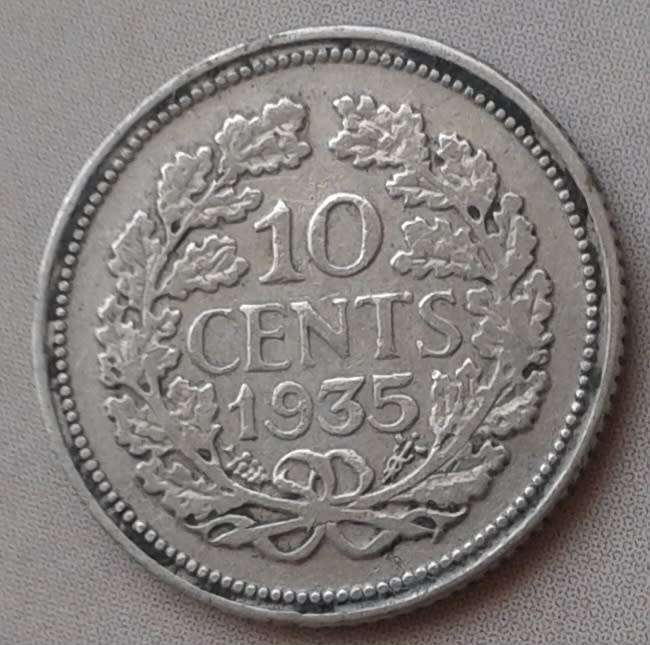 1935 Netherlands silver 10c