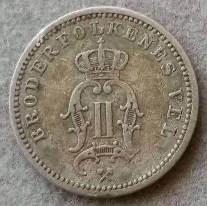 Nice 1883 Norway silver 10 Ore in VF