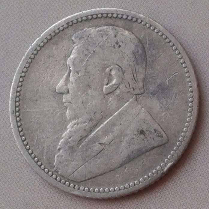 1895 ZAR Kruger silver sixpence.