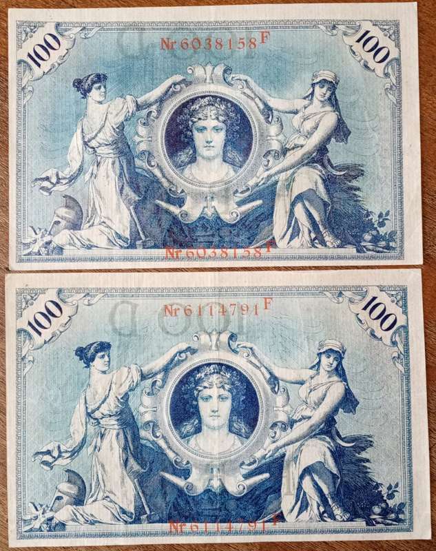 Nice 1908 German 100 Mark note in XF
