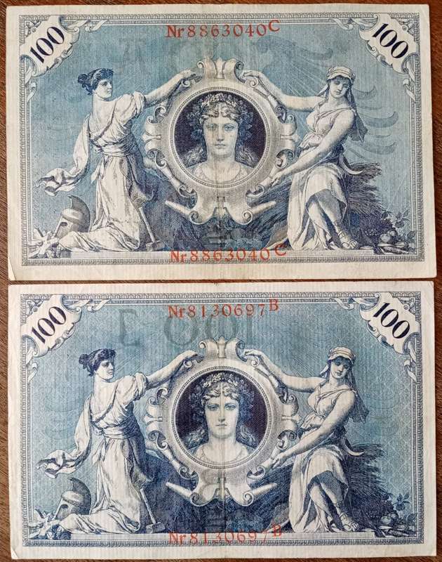 1908 German 100 Reichsmark note