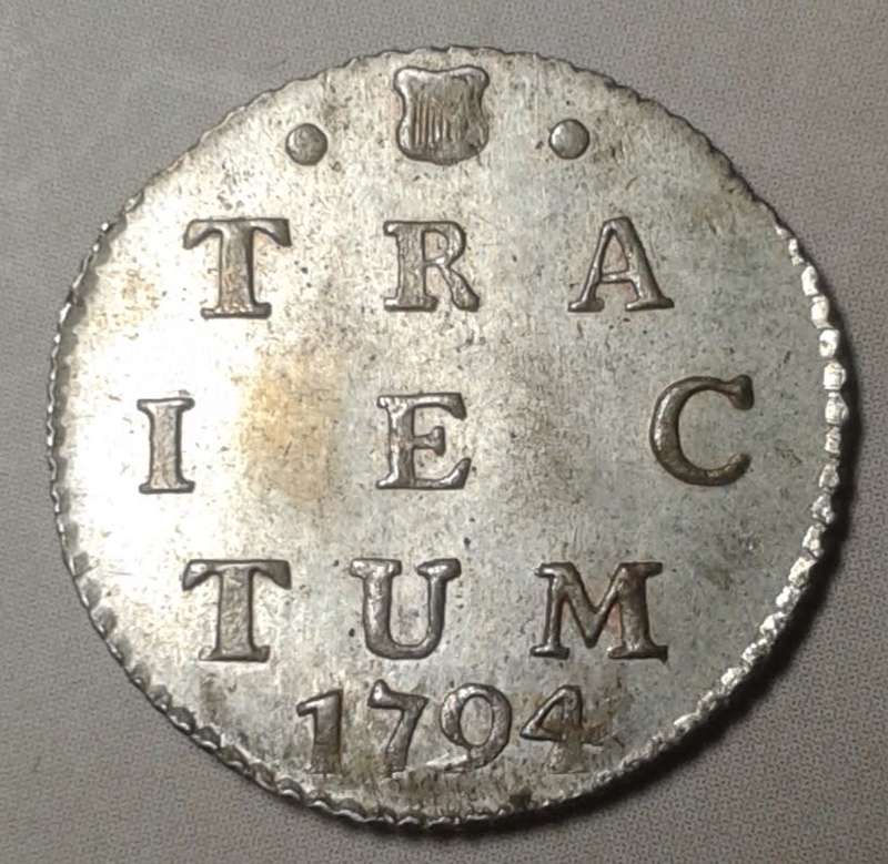 Higher grade 1794 Netherlands silver 2 Stuivers (Scarce)