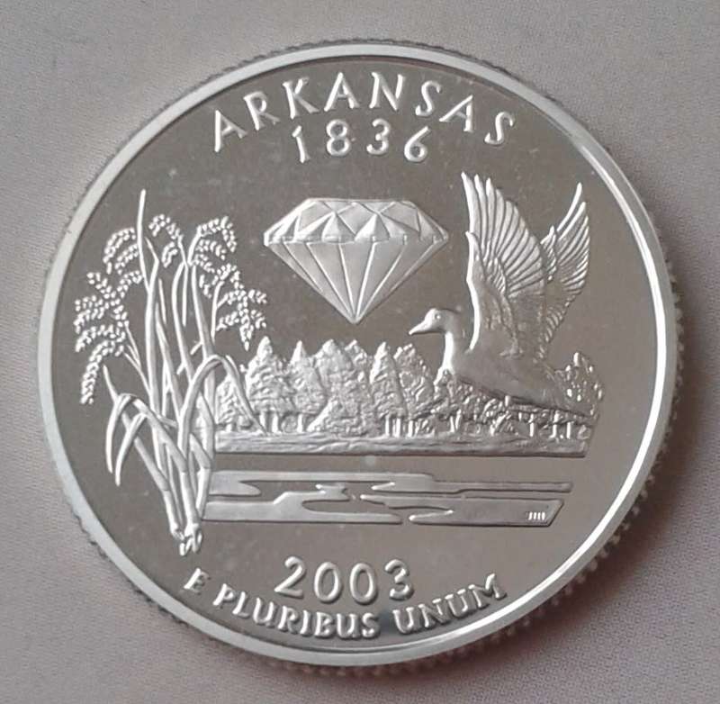 2003 S USA proof silver quarter (Arkansas)