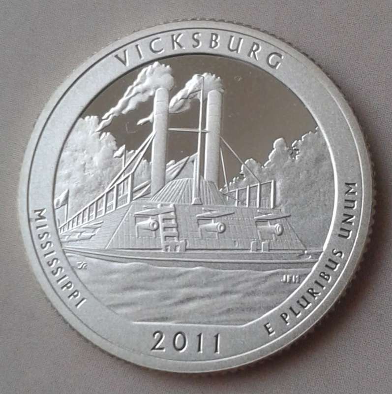 2011 S USA proof silver quarter (Mississippi) Vicksburg