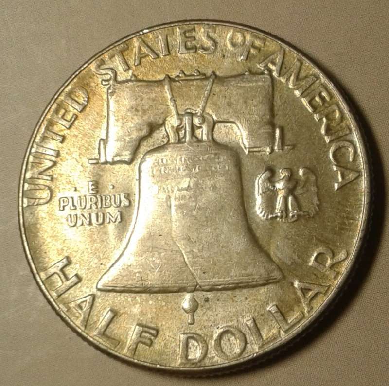 1957 USA Franklin uncirculated silver half dollar