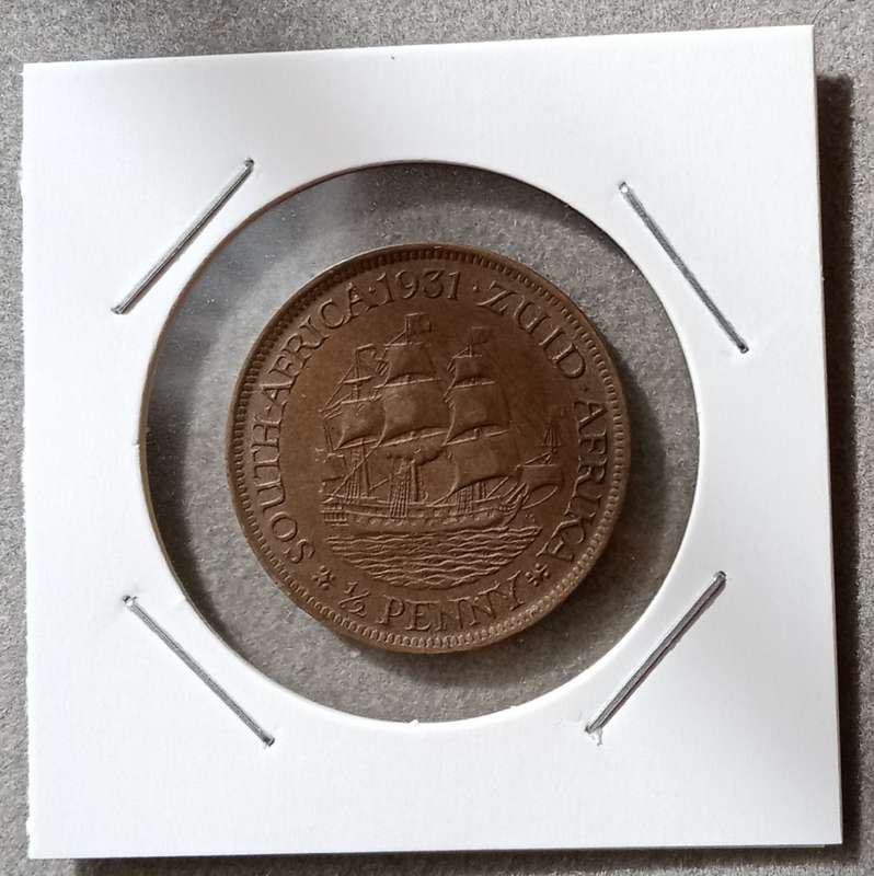 1931 Zuid union 1/2 penny in AU