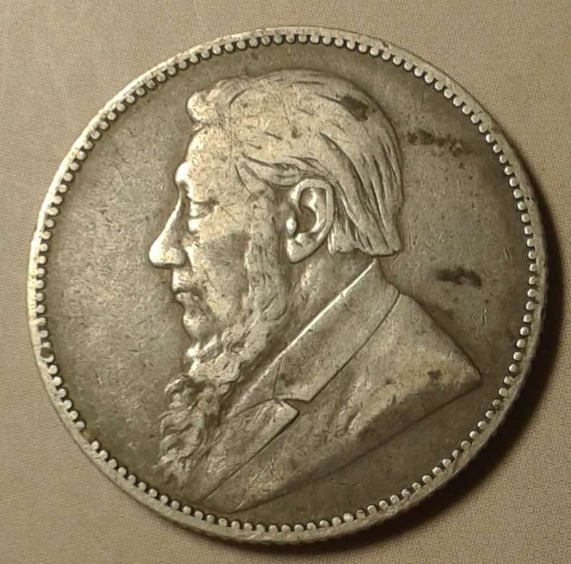 1892 ZAR Kruger silver shilling in VF.