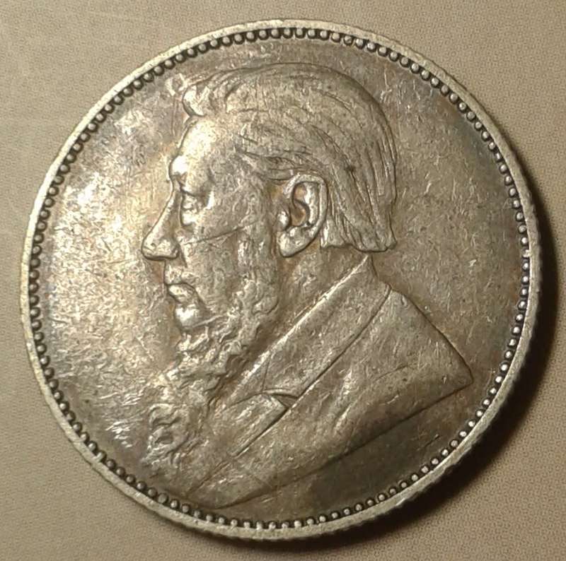 1896 ZAR Kruger silver shilling in VF.