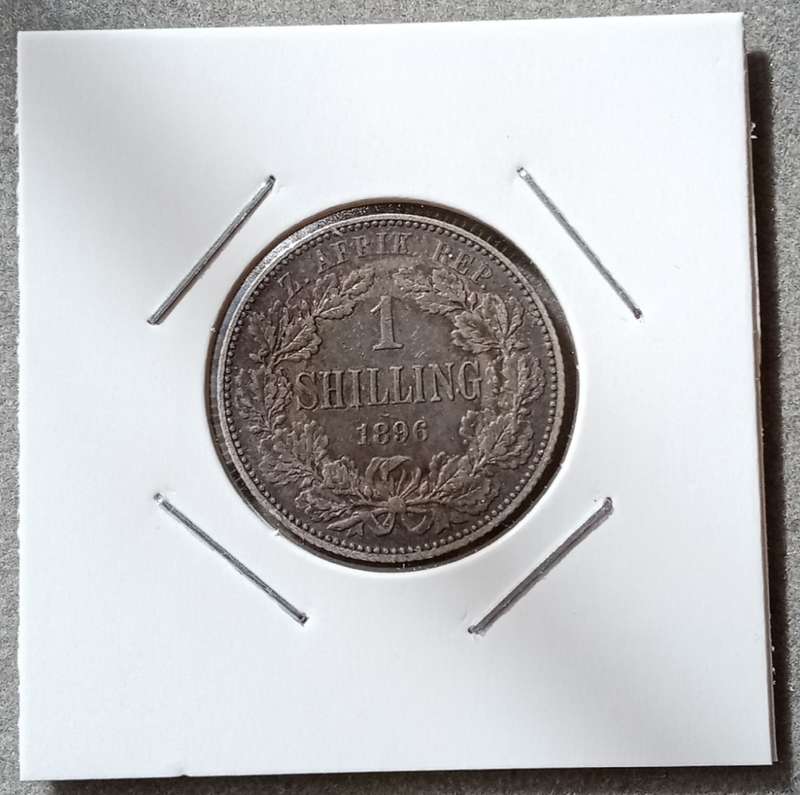 1896 ZAR Kruger silver shilling in VF.