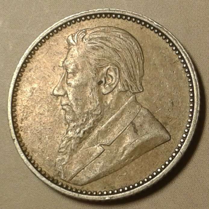 1897 ZAR Kruger silver sixpence in XF.