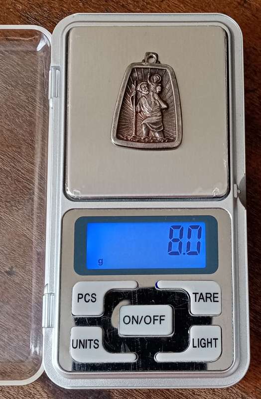Vintage South African 1977 E.Tiessen silver St.Christopher pendant