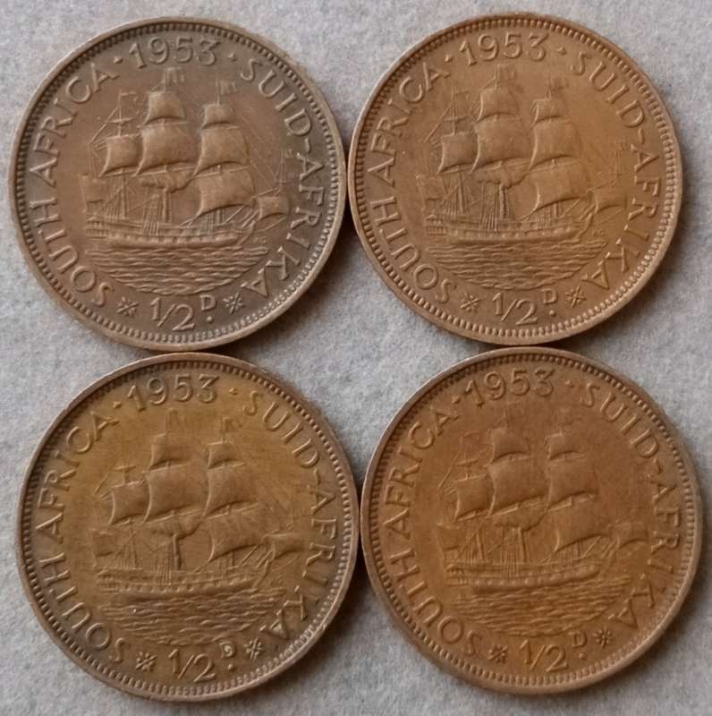 1953 Union 1/2 penny