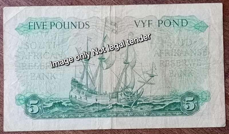 1958 M.H de Kock 5 Pounds note