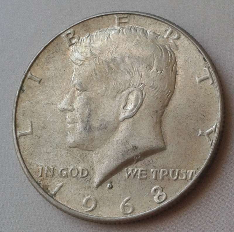 1968 D USA Kennedy silver half dollar