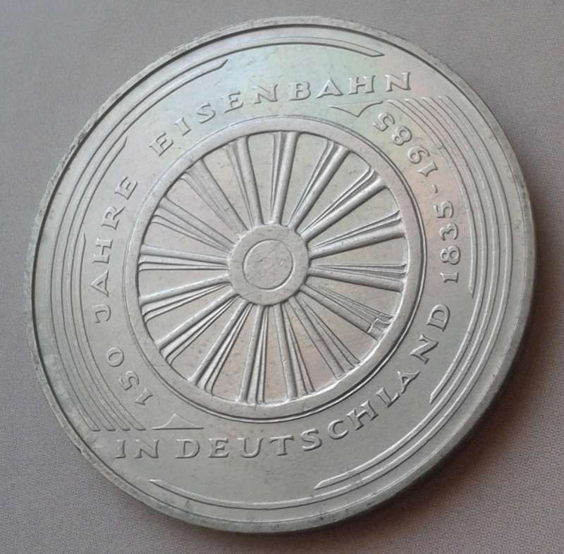 1985 German uncirculated 5 Mark with certificate