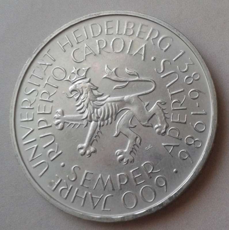 1986 German uncirculated 5 Mark with certificate