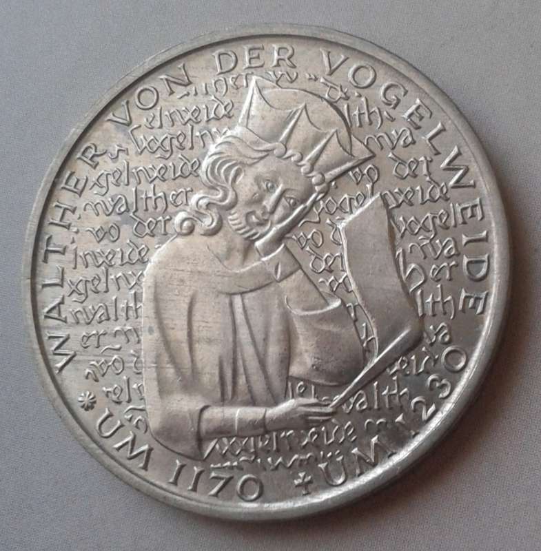 1980 German uncirculated 5 Mark with certificate