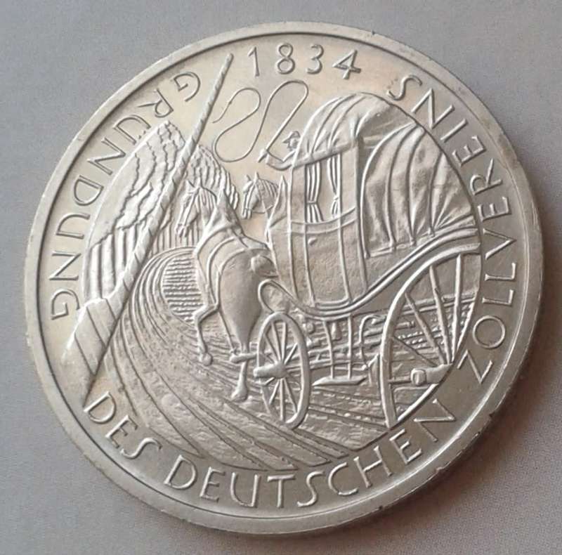 1984 German uncirculated 5 Mark with certificate