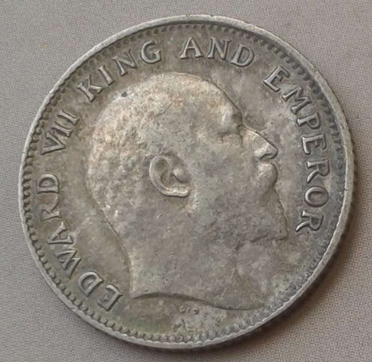 1910 British-India silver 1/4 Rupee